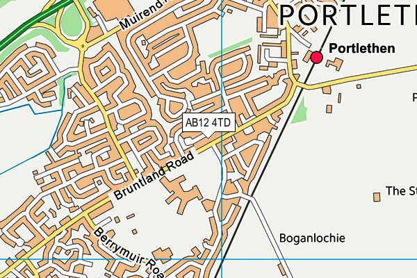 AB12 4TD map - OS VectorMap District (Ordnance Survey)