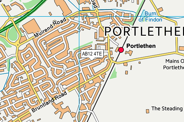 AB12 4TE map - OS VectorMap District (Ordnance Survey)