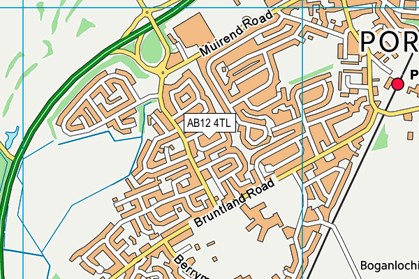 AB12 4TL map - OS VectorMap District (Ordnance Survey)