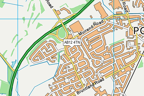 AB12 4TN map - OS VectorMap District (Ordnance Survey)