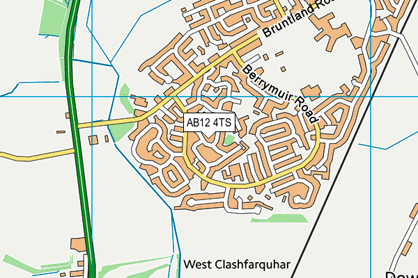 AB12 4TS map - OS VectorMap District (Ordnance Survey)