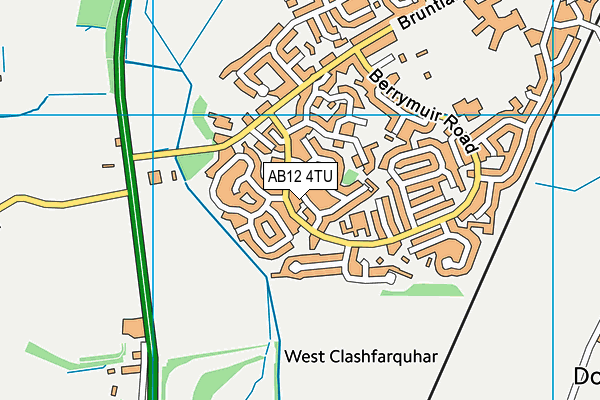 AB12 4TU map - OS VectorMap District (Ordnance Survey)