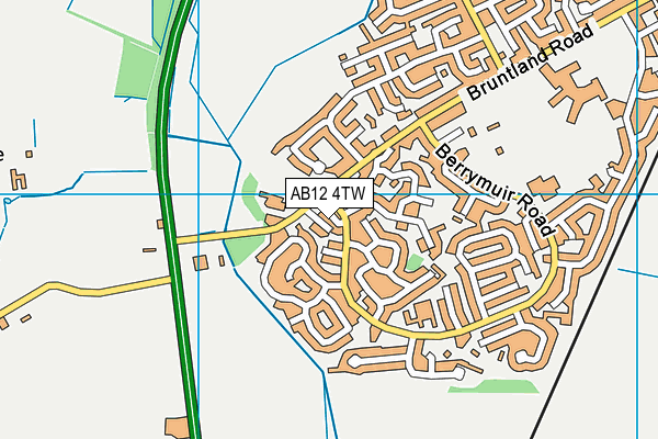 AB12 4TW map - OS VectorMap District (Ordnance Survey)