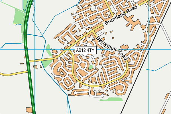 AB12 4TY map - OS VectorMap District (Ordnance Survey)