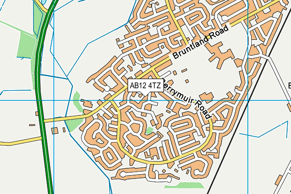 AB12 4TZ map - OS VectorMap District (Ordnance Survey)