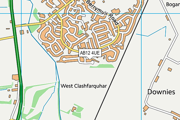 AB12 4UE map - OS VectorMap District (Ordnance Survey)