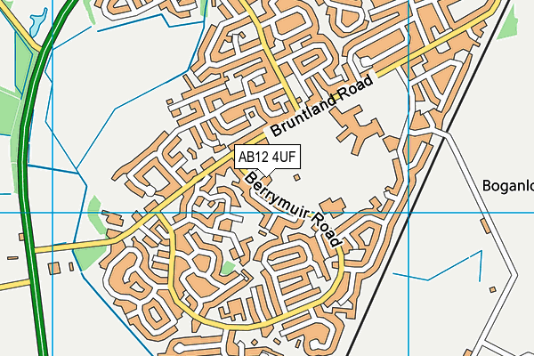 AB12 4UF map - OS VectorMap District (Ordnance Survey)
