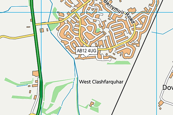 AB12 4UG map - OS VectorMap District (Ordnance Survey)