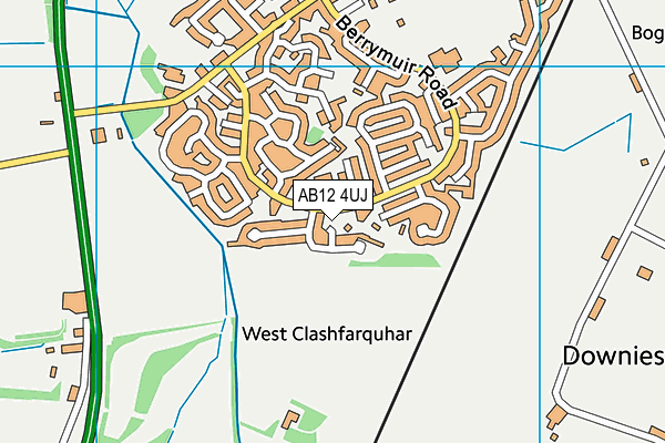 AB12 4UJ map - OS VectorMap District (Ordnance Survey)
