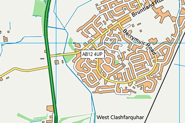 AB12 4UP map - OS VectorMap District (Ordnance Survey)