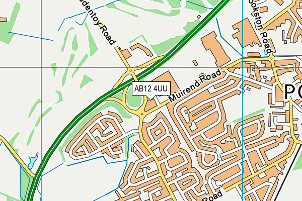 AB12 4UU map - OS VectorMap District (Ordnance Survey)