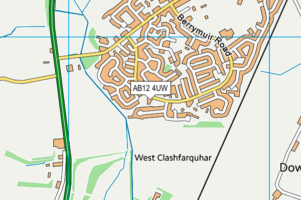 AB12 4UW map - OS VectorMap District (Ordnance Survey)