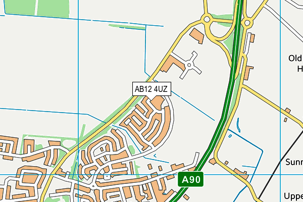 AB12 4UZ map - OS VectorMap District (Ordnance Survey)