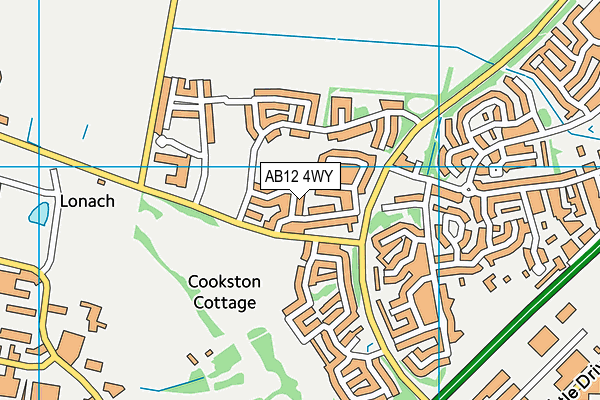AB12 4WY map - OS VectorMap District (Ordnance Survey)