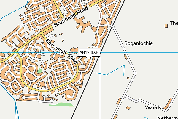 AB12 4XF map - OS VectorMap District (Ordnance Survey)