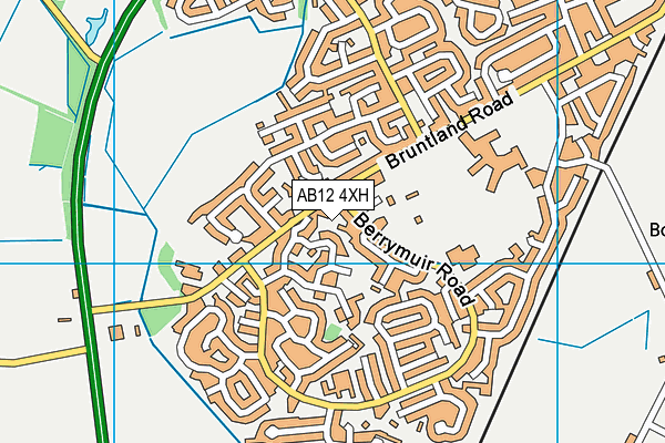 AB12 4XH map - OS VectorMap District (Ordnance Survey)