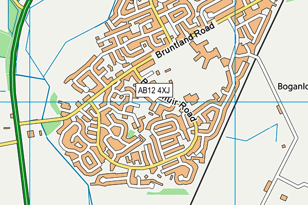 AB12 4XJ map - OS VectorMap District (Ordnance Survey)