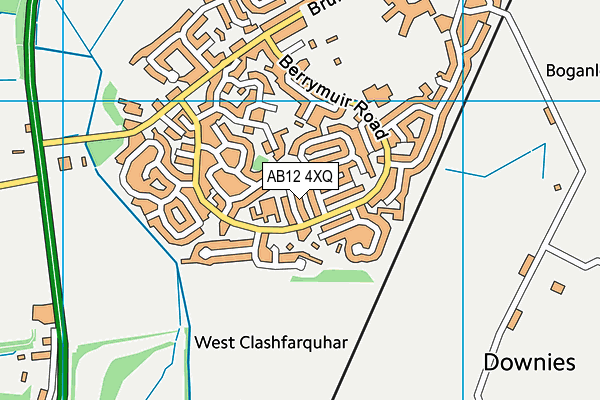 AB12 4XQ map - OS VectorMap District (Ordnance Survey)