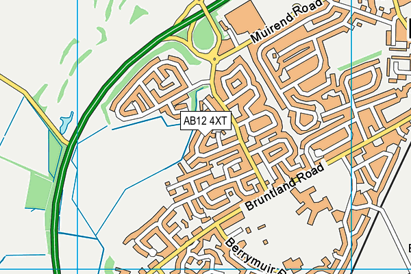 AB12 4XT map - OS VectorMap District (Ordnance Survey)