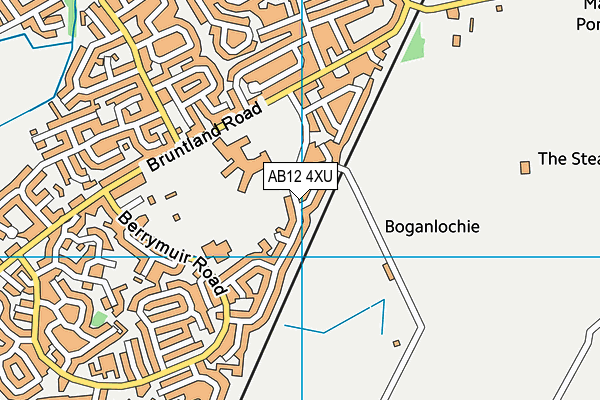 AB12 4XU map - OS VectorMap District (Ordnance Survey)
