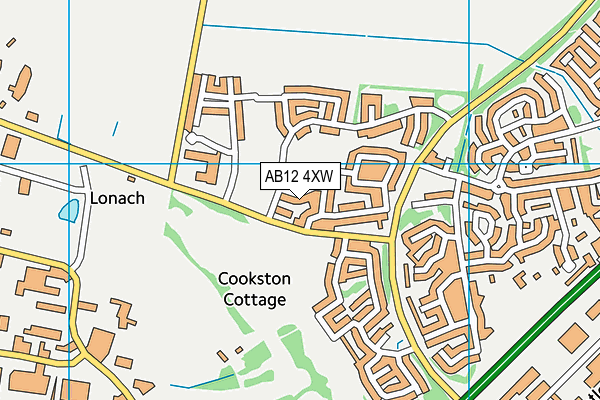 AB12 4XW map - OS VectorMap District (Ordnance Survey)