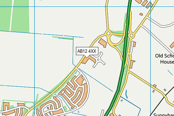 AB12 4XX map - OS VectorMap District (Ordnance Survey)