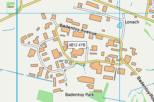 AB12 4YB map - OS VectorMap District (Ordnance Survey)