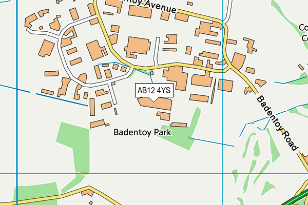 AB12 4YS map - OS VectorMap District (Ordnance Survey)
