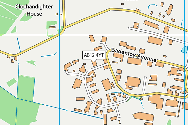 AB12 4YT map - OS VectorMap District (Ordnance Survey)