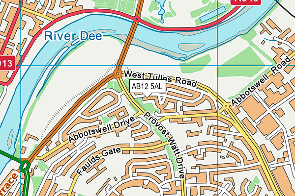 AB12 5AL map - OS VectorMap District (Ordnance Survey)