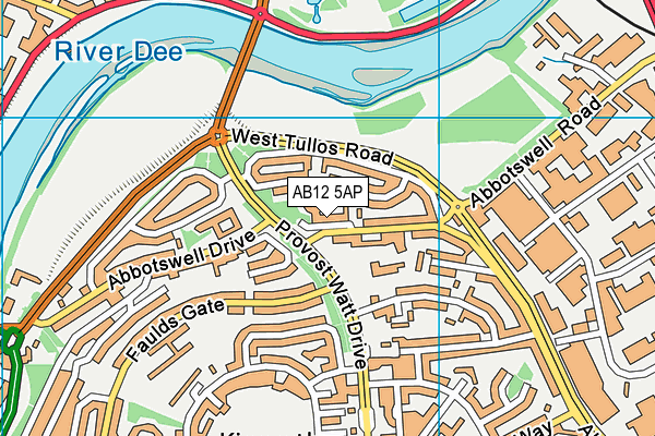 AB12 5AP map - OS VectorMap District (Ordnance Survey)