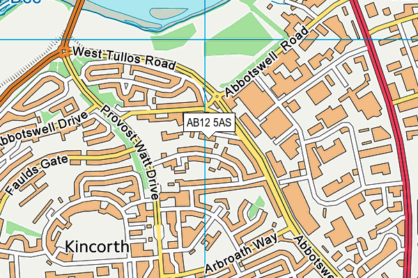 AB12 5AS map - OS VectorMap District (Ordnance Survey)