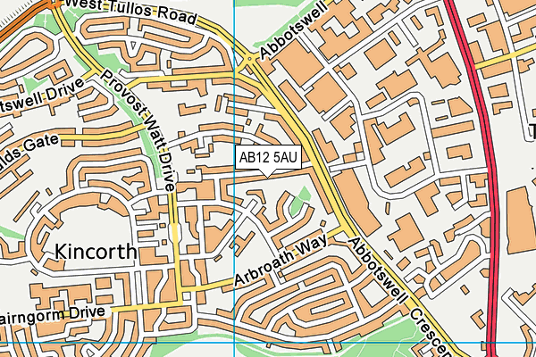 AB12 5AU map - OS VectorMap District (Ordnance Survey)