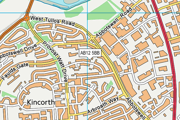 AB12 5BB map - OS VectorMap District (Ordnance Survey)