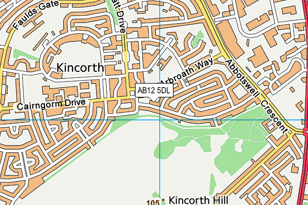 AB12 5DL map - OS VectorMap District (Ordnance Survey)