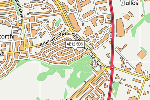 AB12 5DS map - OS VectorMap District (Ordnance Survey)