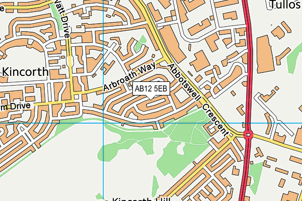 AB12 5EB map - OS VectorMap District (Ordnance Survey)