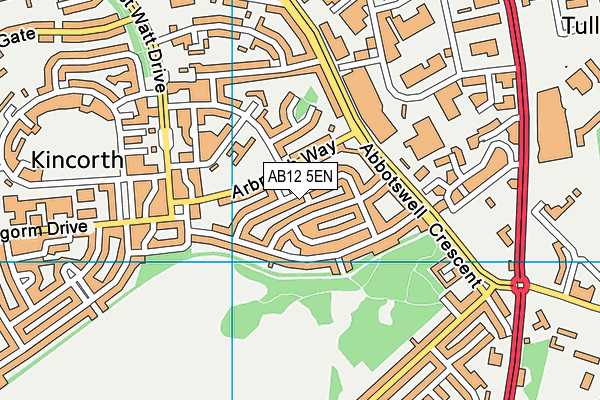 AB12 5EN map - OS VectorMap District (Ordnance Survey)