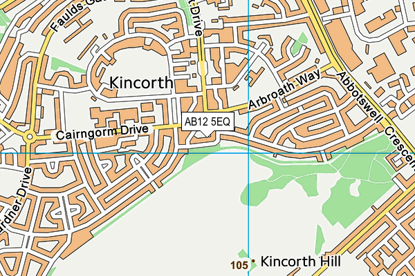 AB12 5EQ map - OS VectorMap District (Ordnance Survey)