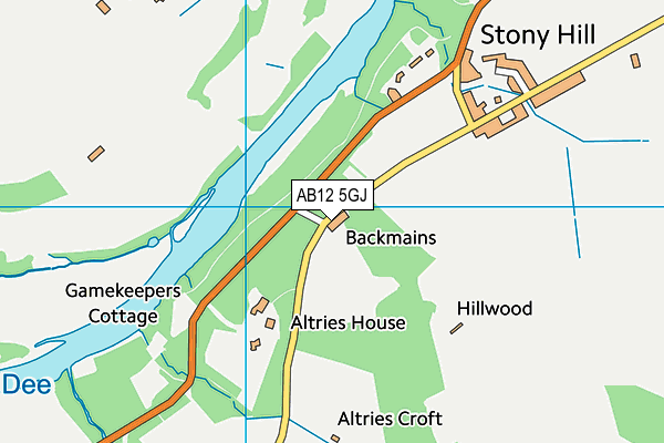 AB12 5GJ map - OS VectorMap District (Ordnance Survey)