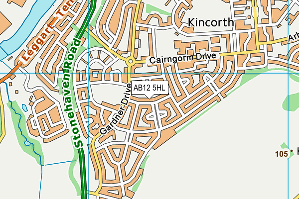 AB12 5HL map - OS VectorMap District (Ordnance Survey)