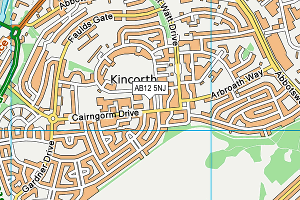 AB12 5NJ map - OS VectorMap District (Ordnance Survey)