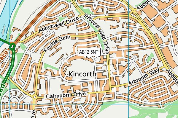 AB12 5NT map - OS VectorMap District (Ordnance Survey)