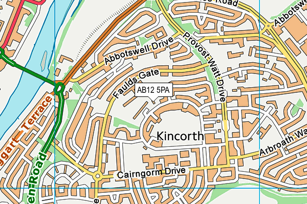 AB12 5PA map - OS VectorMap District (Ordnance Survey)