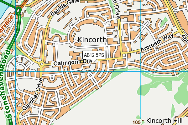 AB12 5PS map - OS VectorMap District (Ordnance Survey)