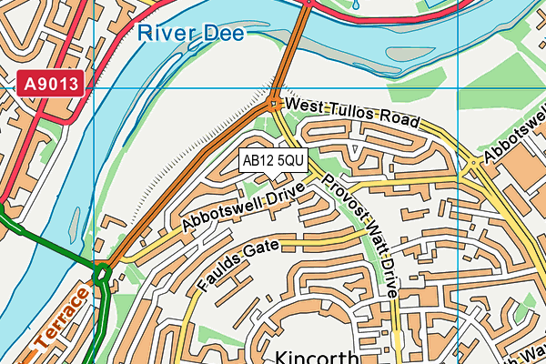 AB12 5QU map - OS VectorMap District (Ordnance Survey)