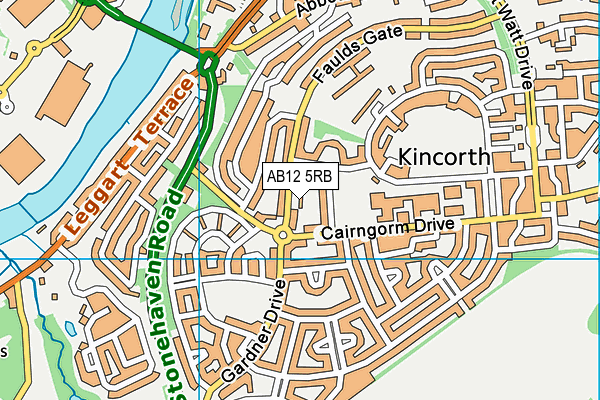 AB12 5RB map - OS VectorMap District (Ordnance Survey)