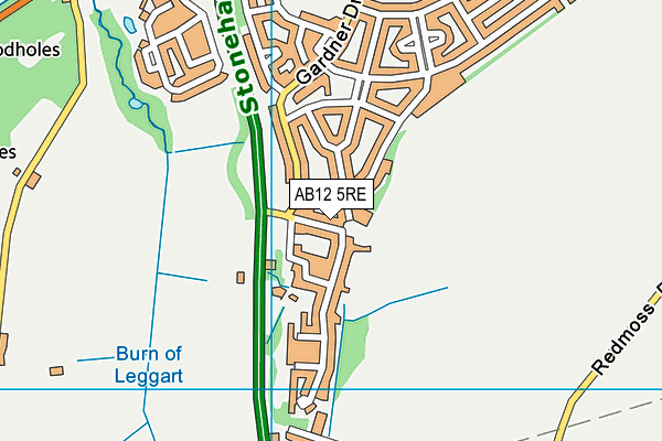 AB12 5RE map - OS VectorMap District (Ordnance Survey)