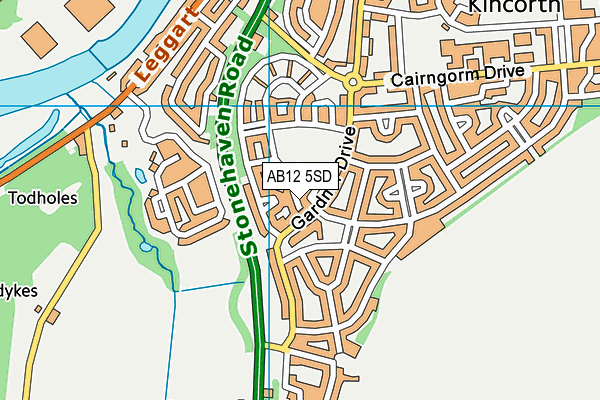 AB12 5SD map - OS VectorMap District (Ordnance Survey)