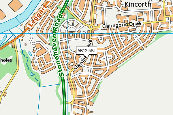 AB12 5SJ map - OS VectorMap District (Ordnance Survey)